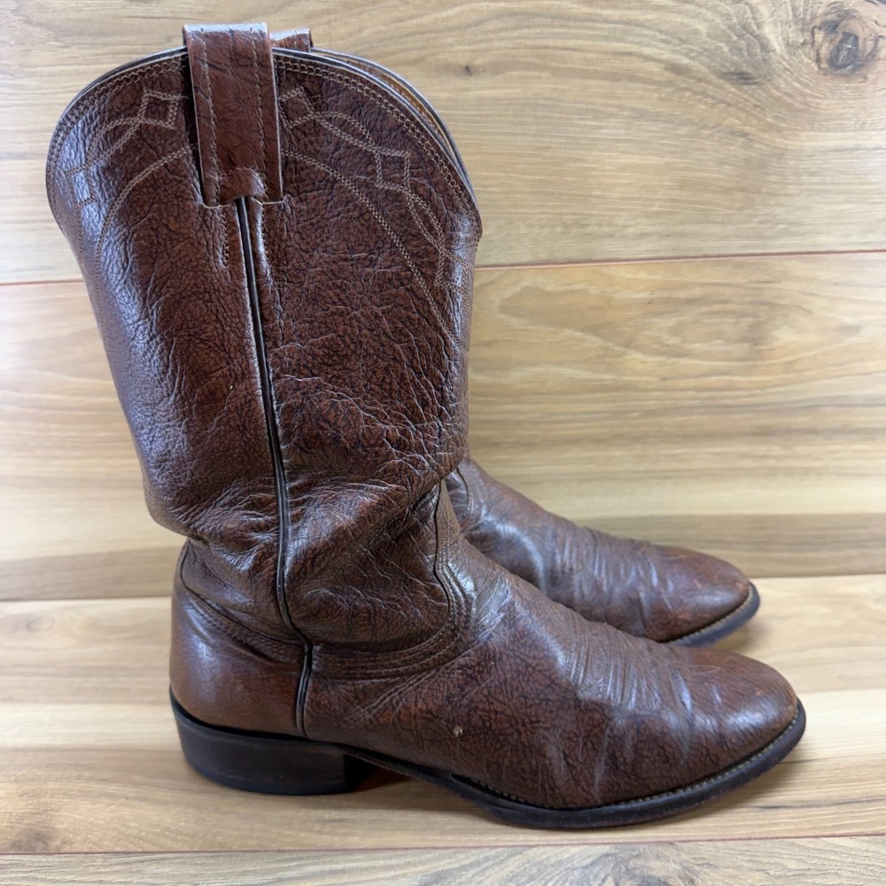 Nocona Boots Vintage Mens 9 D Bull Hide Roper Western 3020 Texas USA Made